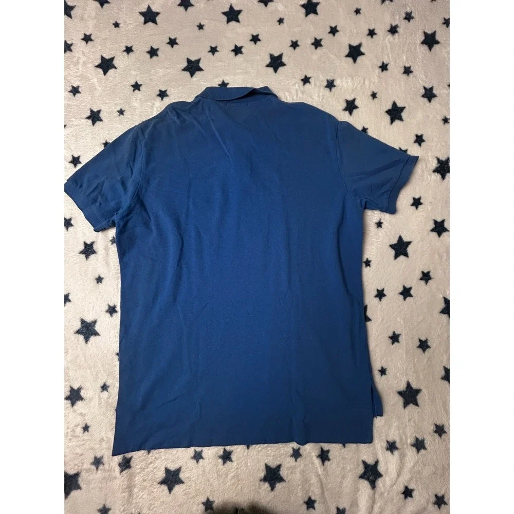 Polo Ralph Lauren Polo Shirt Mens Large Blue Yellow Pony Short Sleeve Cotton